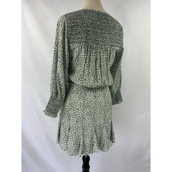 Veronica Beard Desio Mini Dress Green Cream Floral Print 2 - Picture 5 of 12